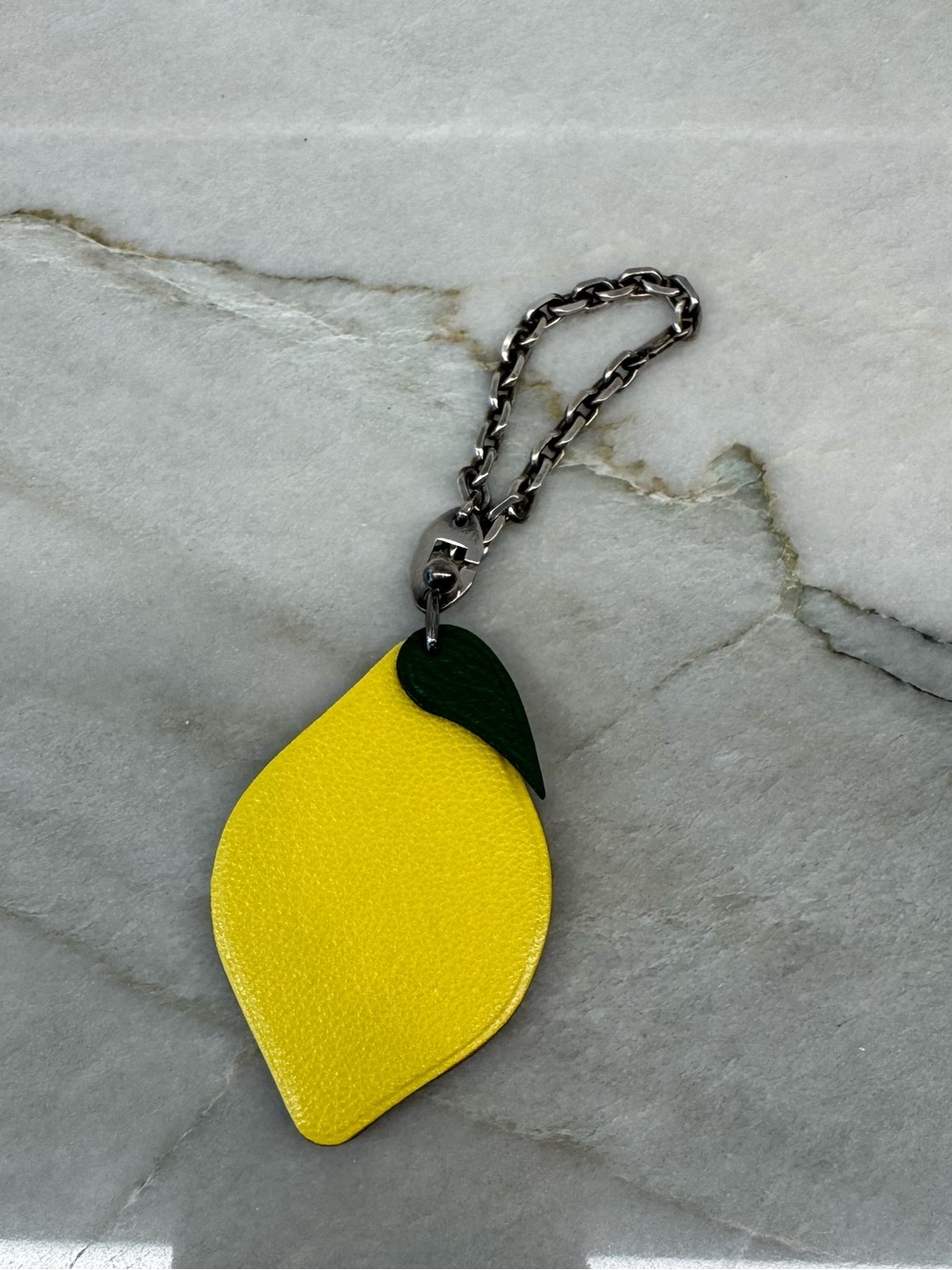 Hermès Lemon Leather Bag Charm